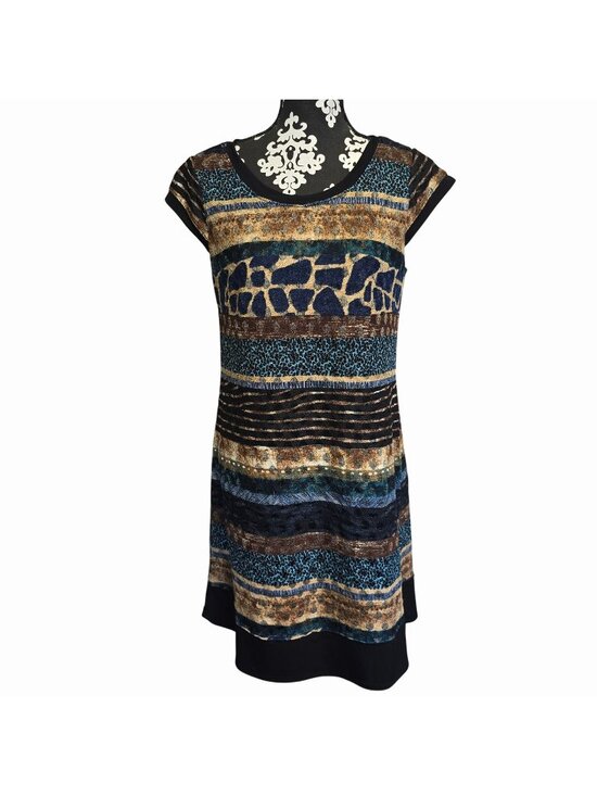 Chris McLaughlin Dresses & Skirts - Chris McLaughlin Size 10 Dress Animal Print Striped Design Short Sleeve Sheath